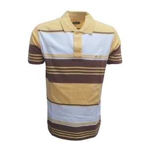 Mcl M22068 Erkek Polo Yaka Kısa Kol Çizgili Penye T-shirt