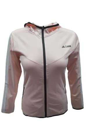 Adidas A0778 Kadın Dalgıç Kolu Şeritli Tam Fermuarlı Sweatshirt - Pembe - ST01081-Pembe-XXL