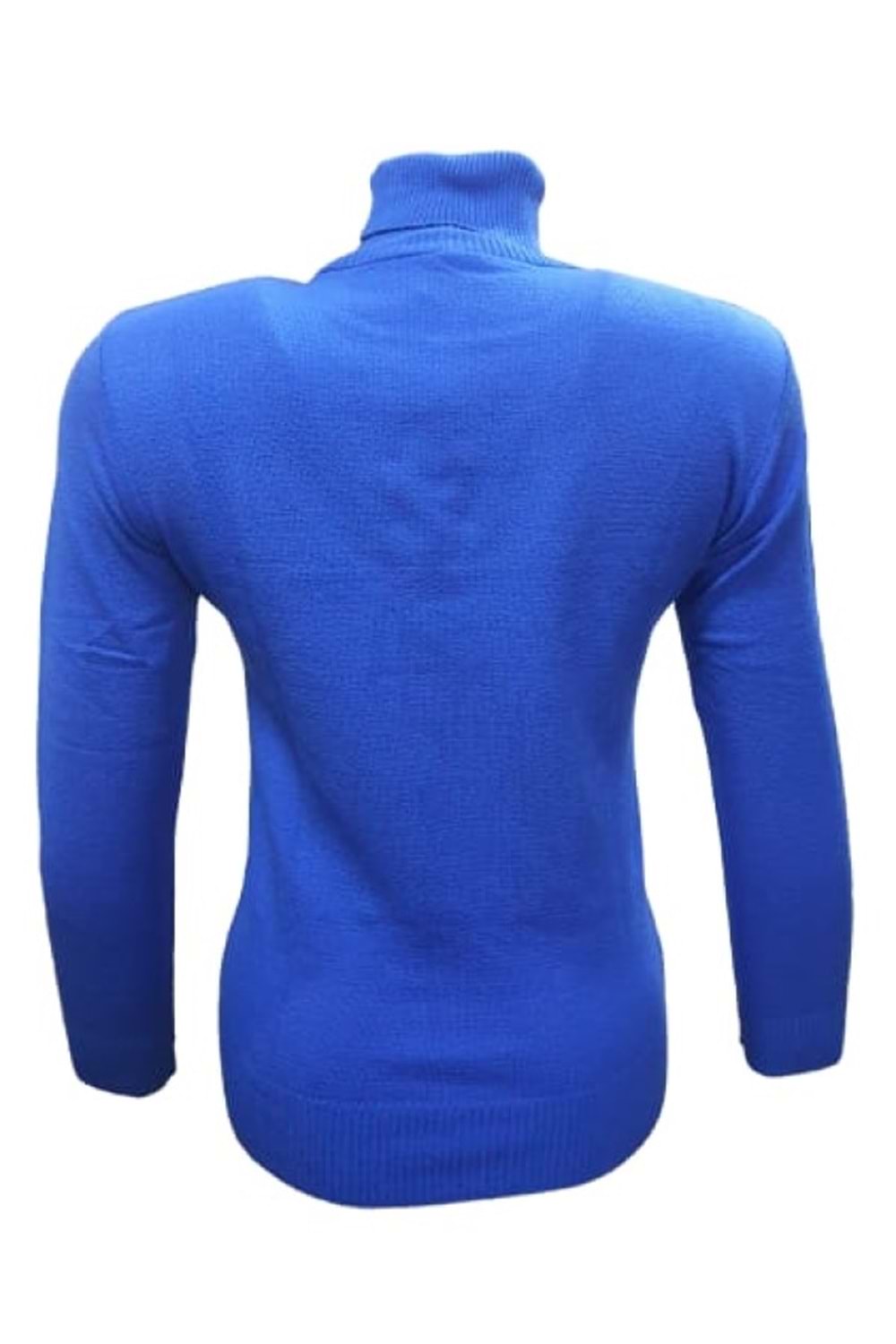 Me-Na 3001 Kadın Triko İnce Tam Balıkçı Kazak - Mavi