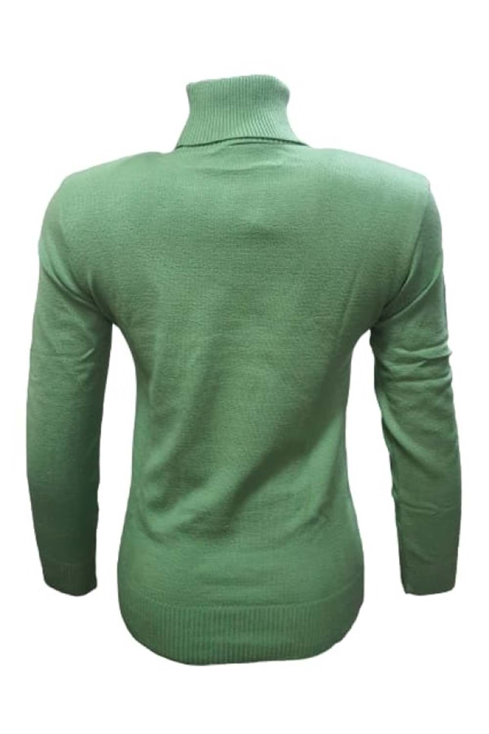 Me-Na 3001 Kadın Triko İnce Tam Balıkçı Kazak - Yeşil