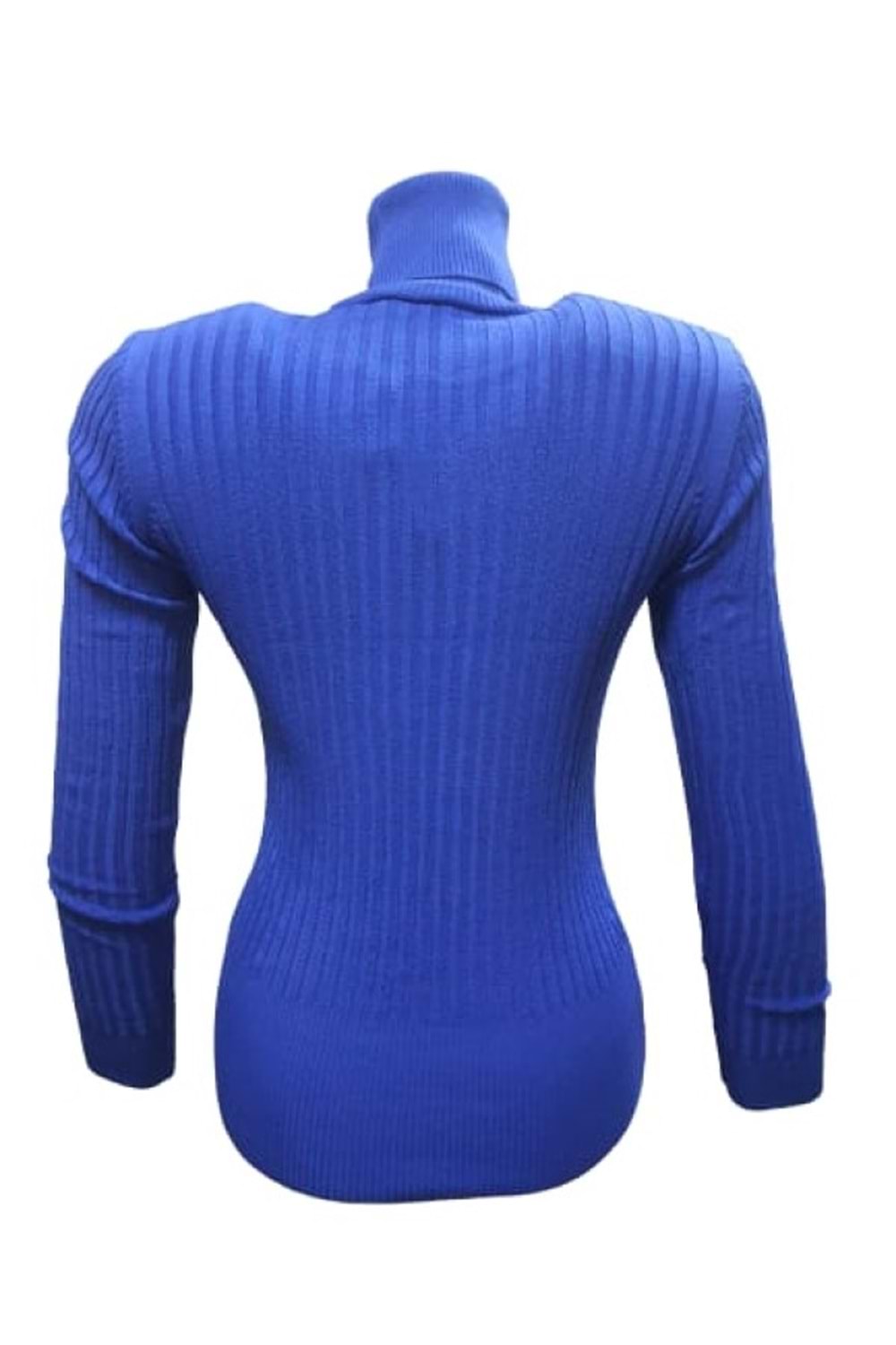 Me-Na 3014 Kadın Selanik İnce Tam Balıkçı Kazak - Mavi