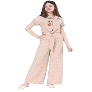 Gülücük Kids G01153-427 Kız Çocuk Keten Gömlek Pantolon Takım