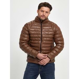 Zagmen Z01230 Erkek Slim Fit Şişme Deri Mont