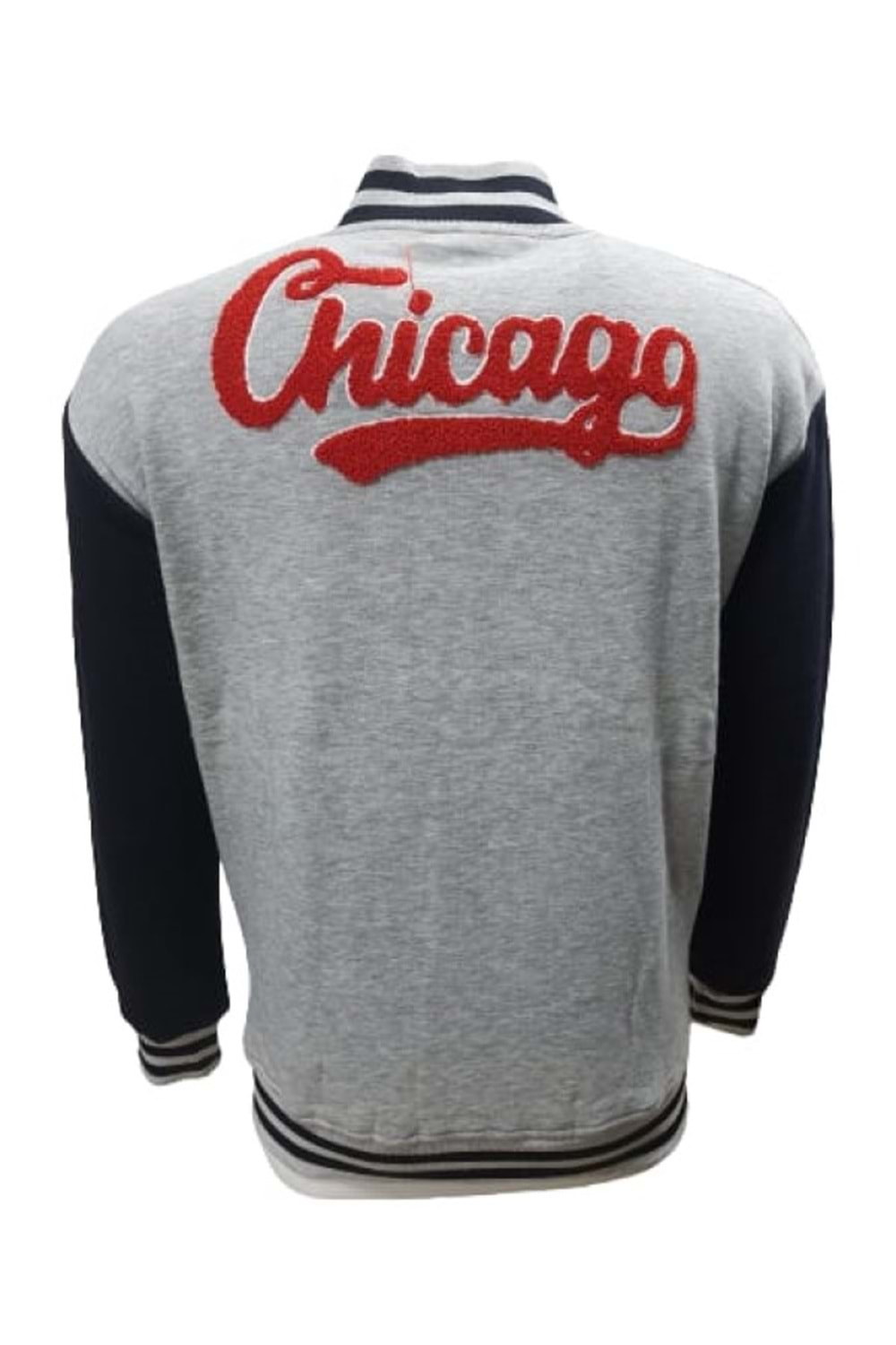 Tarz Cool T01232 Kolej Ceket İşleme Detaylı Çıtçıt Düğmeli Cepli - T01232 - Gri - ST01232-Gri-S