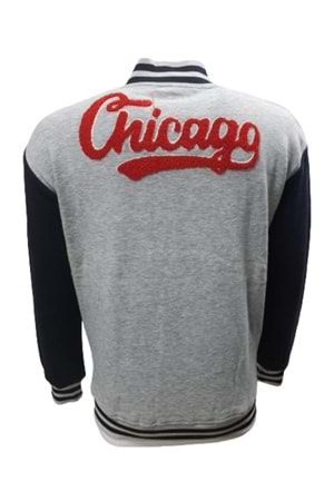 Tarz Cool T01232 Kolej Ceket İşleme Detaylı Çıtçıt Düğmeli Cepli - T01232 - Gri - ST01232-Gri-S