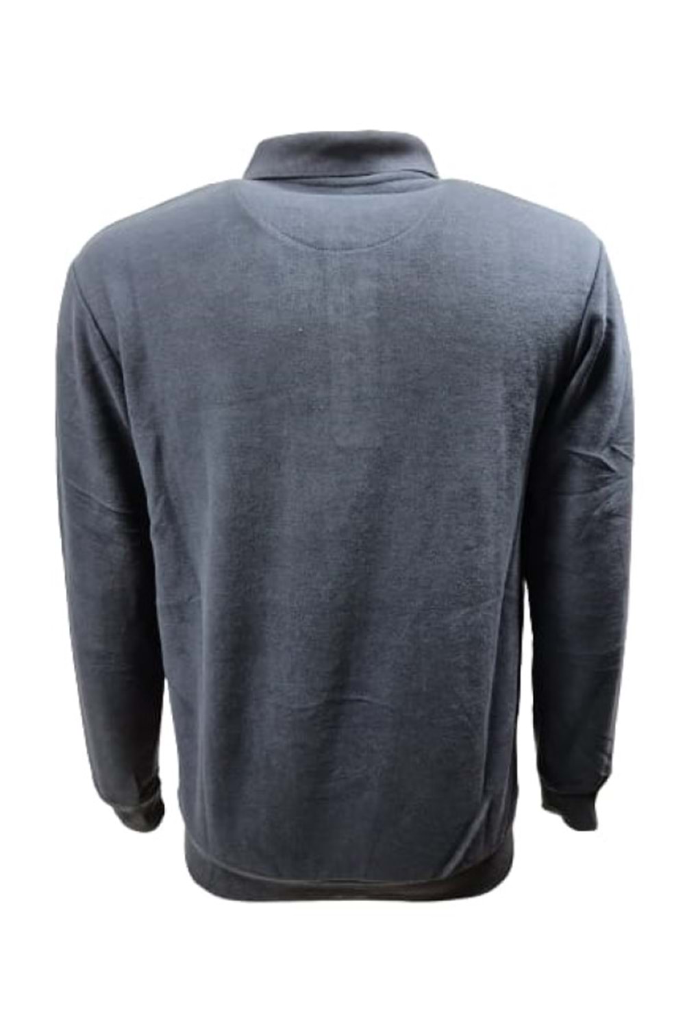 Rey Polo R01259 Erkek Basic Cepli Selanik Polo Yaka Sweatshirt - R01259 - Mavi - ST01259-Mavi-M