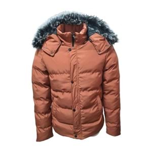 Zagmen Z01325 Erkek Kapüşonu Kürklü İçi Peluşlu Şişme Mont