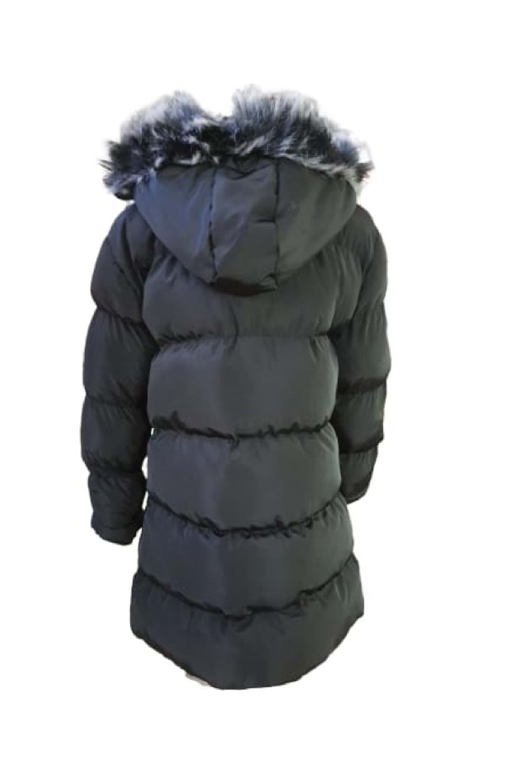 Bilen Kids B07001 Çocuk Kız Kapüşonlu Kürklü Spor Mont - B07001 - Siyah - ST01342-Siyah-7 YAŞ