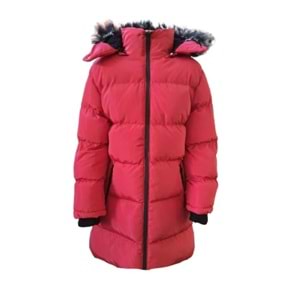 Bilen Kids B07001 Çocuk Kız Kapüşonlu Kürklü Spor Mont
