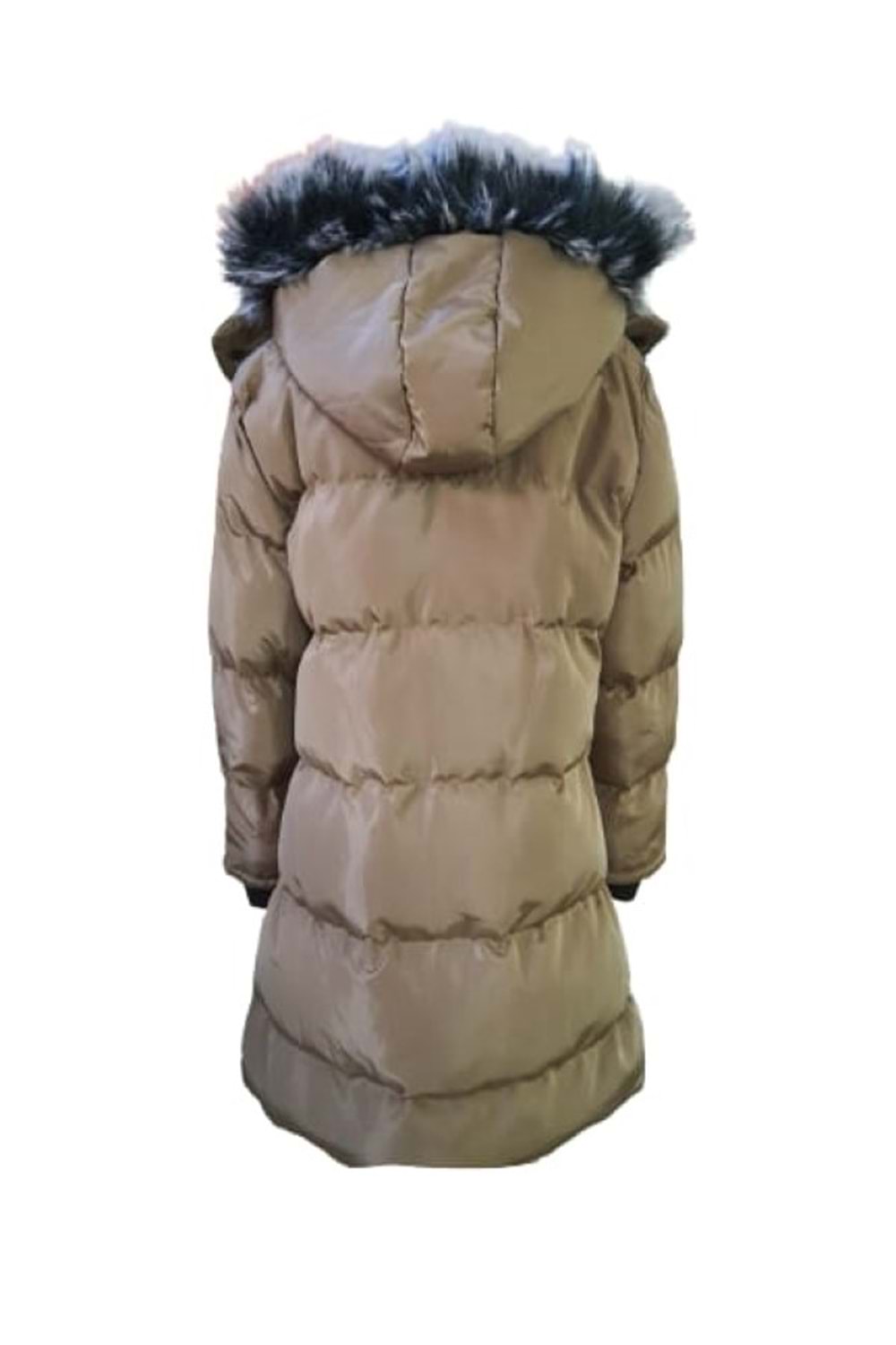 Bilen Kids B07002 Çocuk Kız Kapüşonlu Kürklü Spor Mont - B07702 - Bej - ST01343-Bej-9 YAŞ