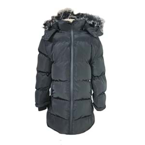 Bilen Kids B07002 Çocuk Kız Kapüşonlu Kürklü Spor Mont