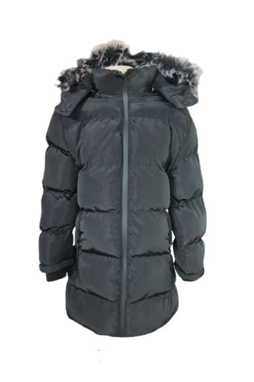 Bilen Kids B07002 Çocuk Kız Kapüşonlu Kürklü Spor Mont