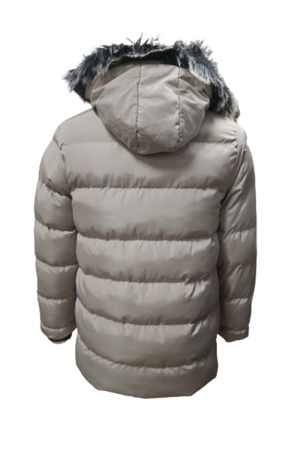 Es Booz E01347 Çocuk Erkek Kapüşonlu Kürklü Spor Mont - E01347 - Bej - ST01347-Bej-15 YAŞ