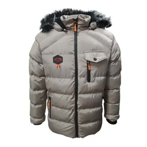 Es Booz E01347 Çocuk Erkek Kapüşonlu Kürklü Spor Mont