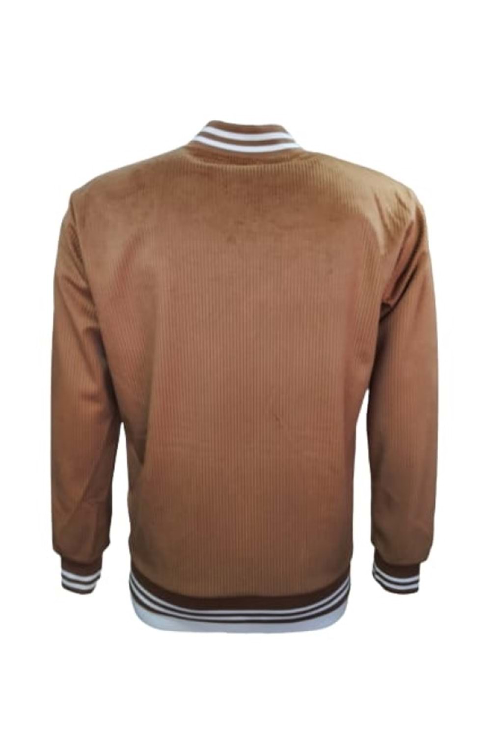 Lucky Man L01368 Erkek Fermuarlı Hakim Yaka Kadife Ceket - L01368 - Taba - ST01368-Taba-XXL