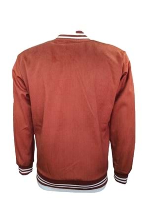 Lucky Man L01368 Erkek Fermuarlı Hakim Yaka Kadife Ceket - L01368 - Turuncu - ST01368-Turuncu-L