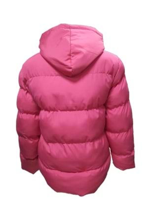 Kaside Y060 Kadın Oversize Kapüşonlu Şişme Spor Mont - Y060 - Pembe - ST01372-Pembe-L