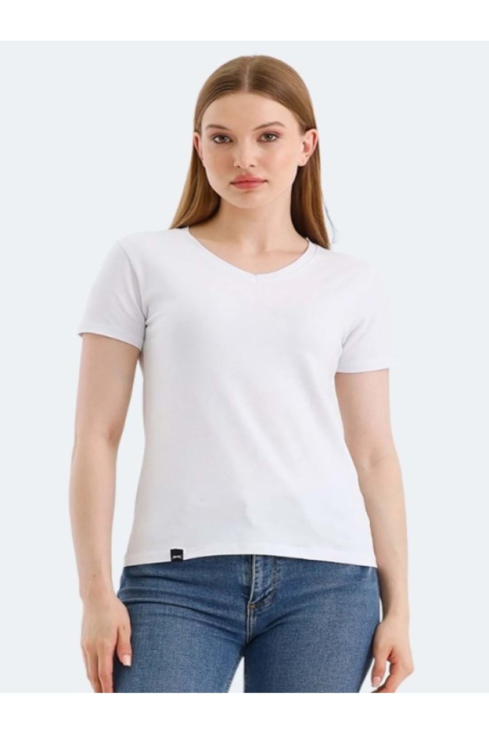 Slazenger Vivek Kadın Basic Kısa Kol T-shirt - Slazenger - Beyaz - ST01393-Beyaz-XL