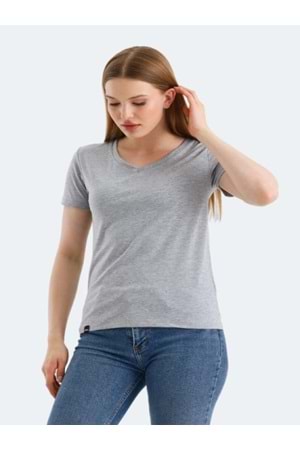 Slazenger Vivek Kadın Basic Kısa Kol T-shirt - Slazenger - Gri - ST01393-Gri-S