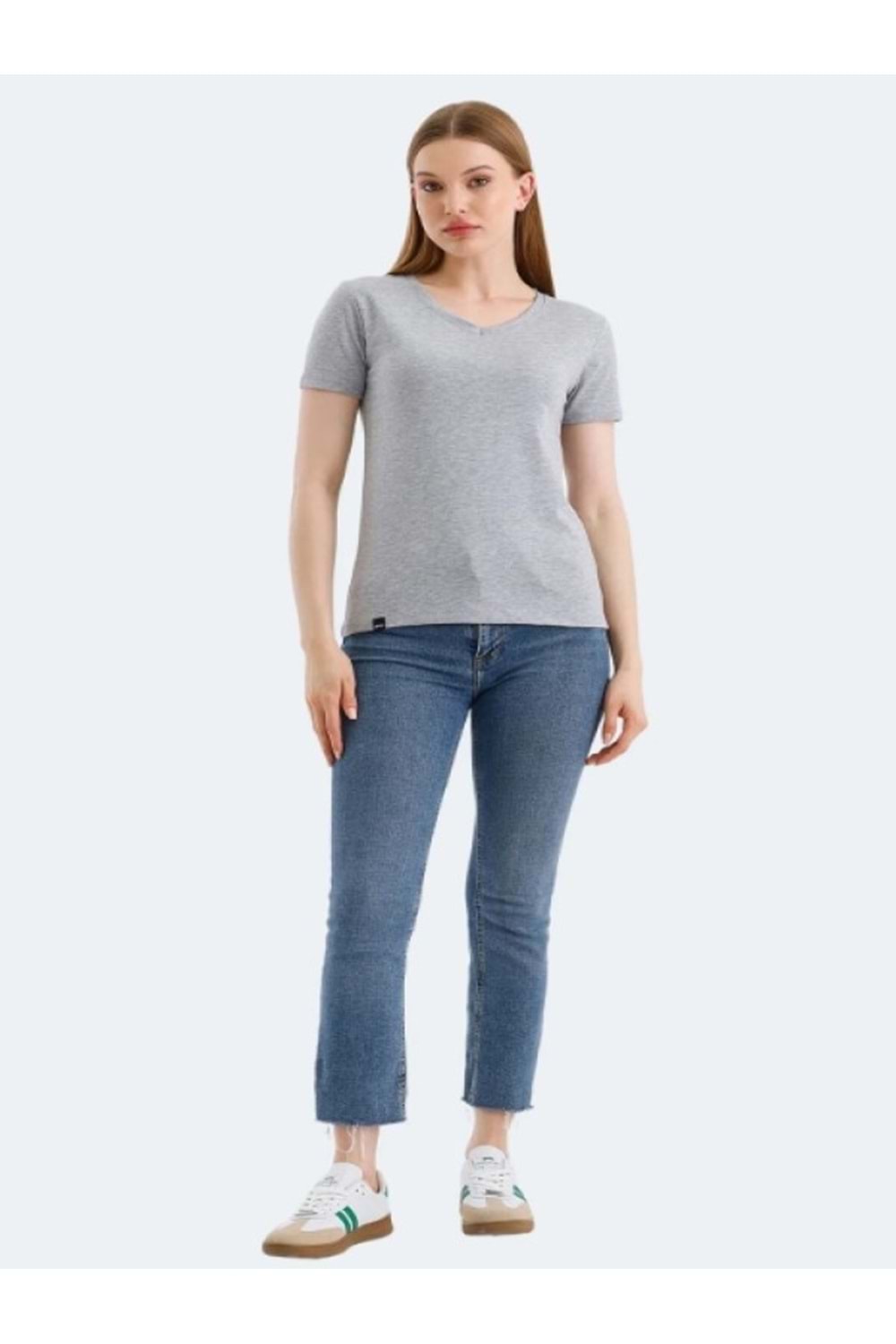 Slazenger Vivek Kadın Basic Kısa Kol T-shirt - Slazenger - Gri - ST01393-Gri-S