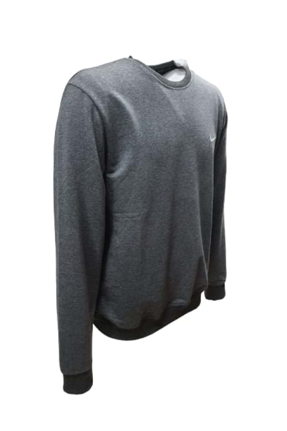 Nike N1090 Erkek Büyük Beden İki İplik Sıfır Yaka Sweatshirt - ST01405-Antrasit-4XL