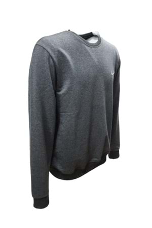 Nike N1090 Erkek Büyük Beden İki İplik Sıfır Yaka Sweatshirt - ST01405-Antrasit-4XL