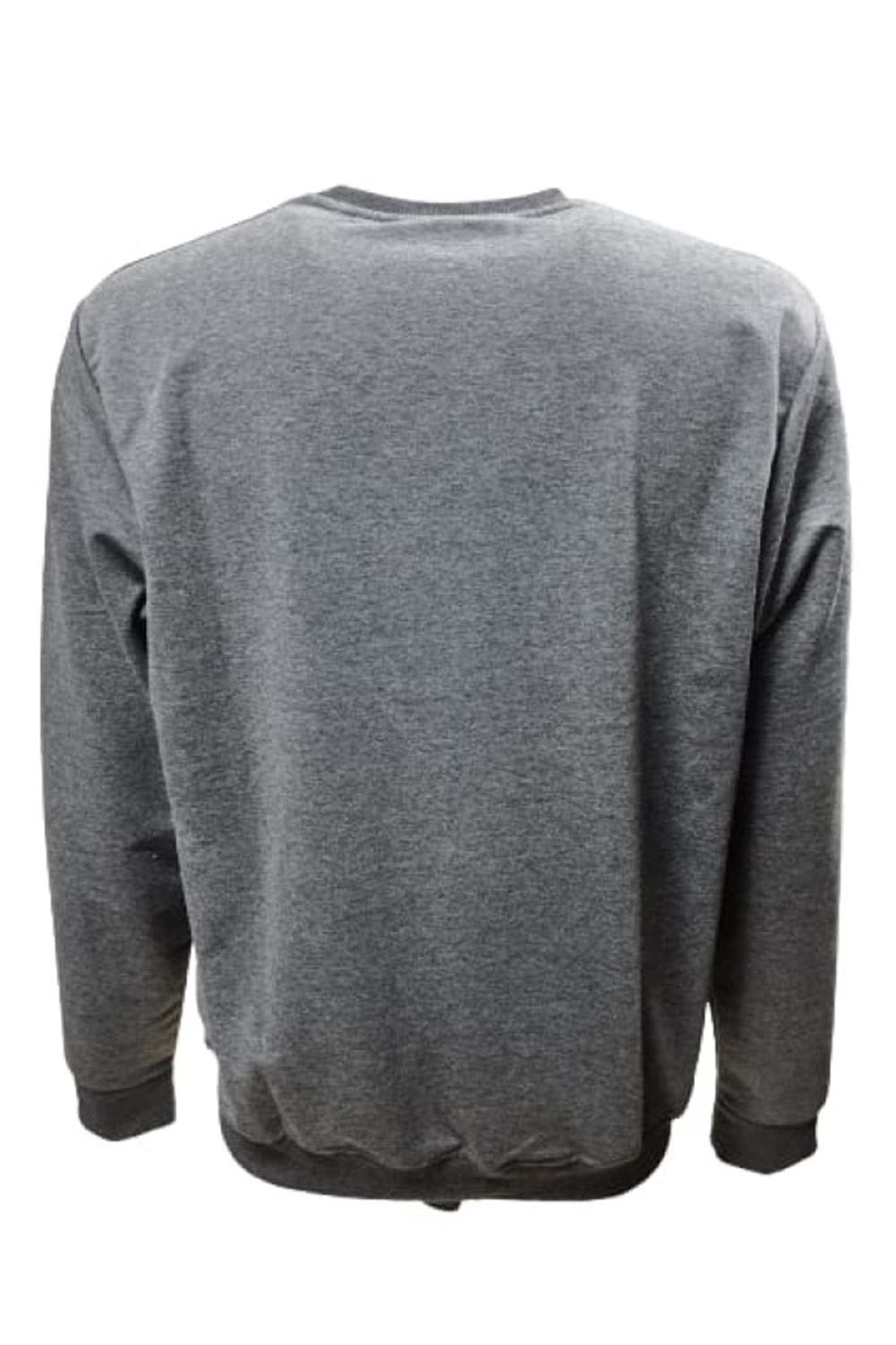 Nike N1090 Erkek Büyük Beden İki İplik Sıfır Yaka Sweatshirt - ST01405-Antrasit-4XL