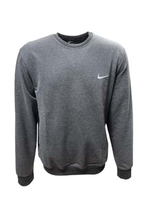 Nike N1090 Erkek Büyük Beden İki İplik Sıfır Yaka Sweatshirt - ST01405-Antrasit-6XL