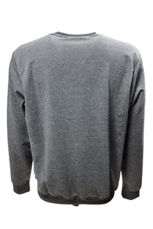 Nike N1090 Erkek Büyük Beden İki İplik Sıfır Yaka Sweatshirt - ST01405-Antrasit-6XL