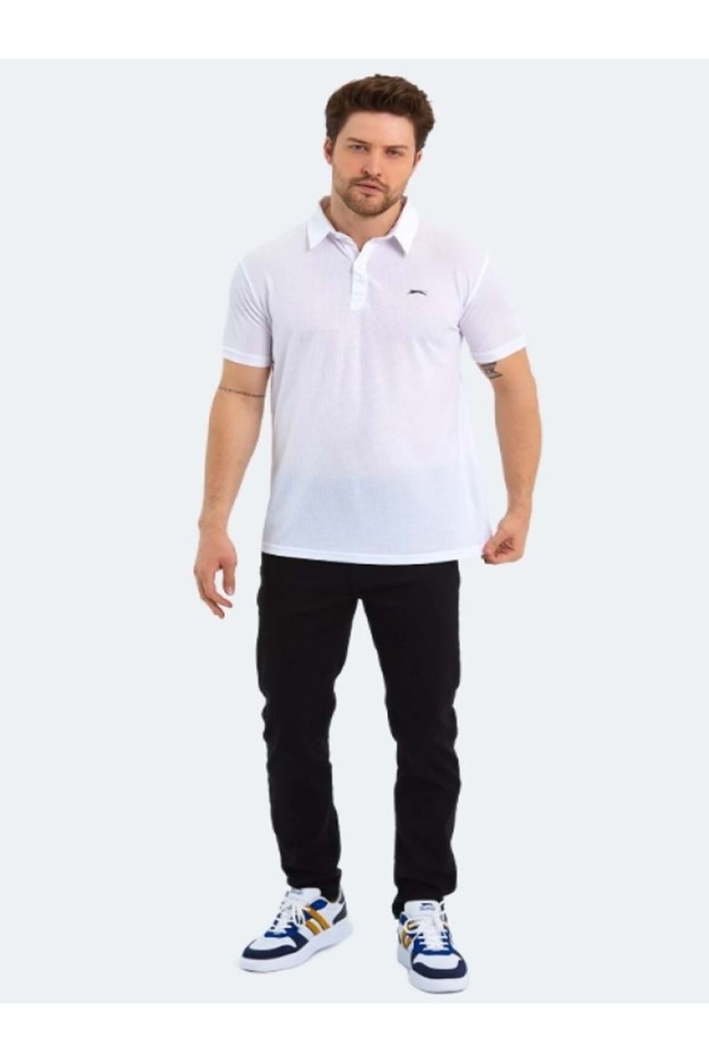 Slazenger Sloan Erkek Delikli Kısa Kol T-shirt - Slazenger - Beyaz - ST01419-Beyaz-XL