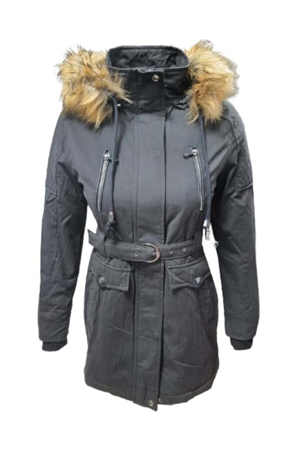 Tmberline Tb3439 Kadın Gabardin Kapüşonlu İçi Kürklü Mont - Tb3439 - Siyah