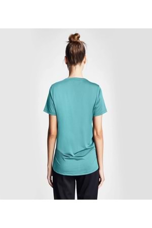 Lescon 24S-2208-24B Kadın V Yaka Kısa Kollu T-shirt - Yeşil