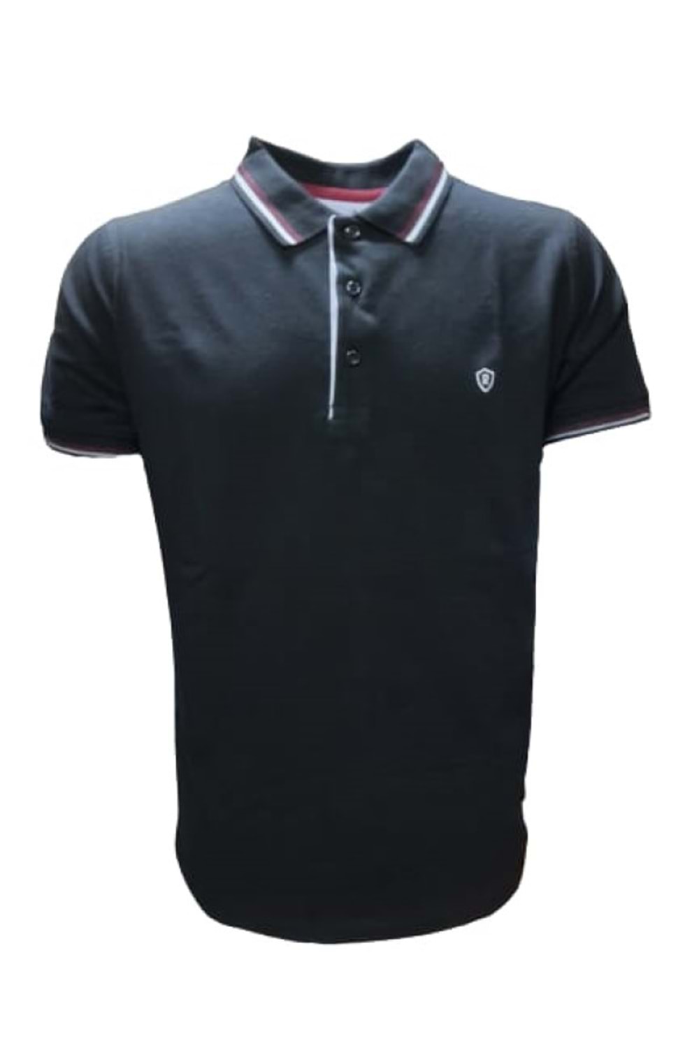 Rey Polo Erkek Basic Polo Yaka Kısa Kol T-shirt 463 - Siyah - XL
