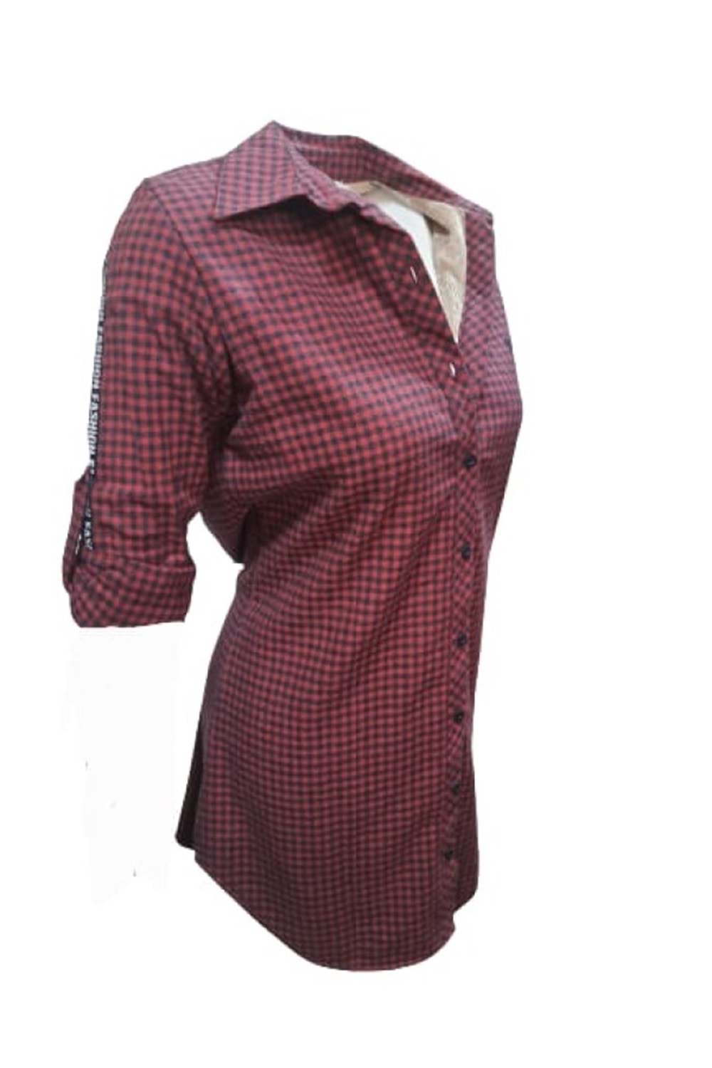 Rimoda 7421 Kadın Kaşmir İçi Kürklü Önü Düğmeli Tunik - Bordo