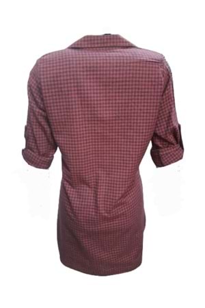 Rimoda 7421 Kadın Kaşmir İçi Kürklü Önü Düğmeli Tunik - Bordo