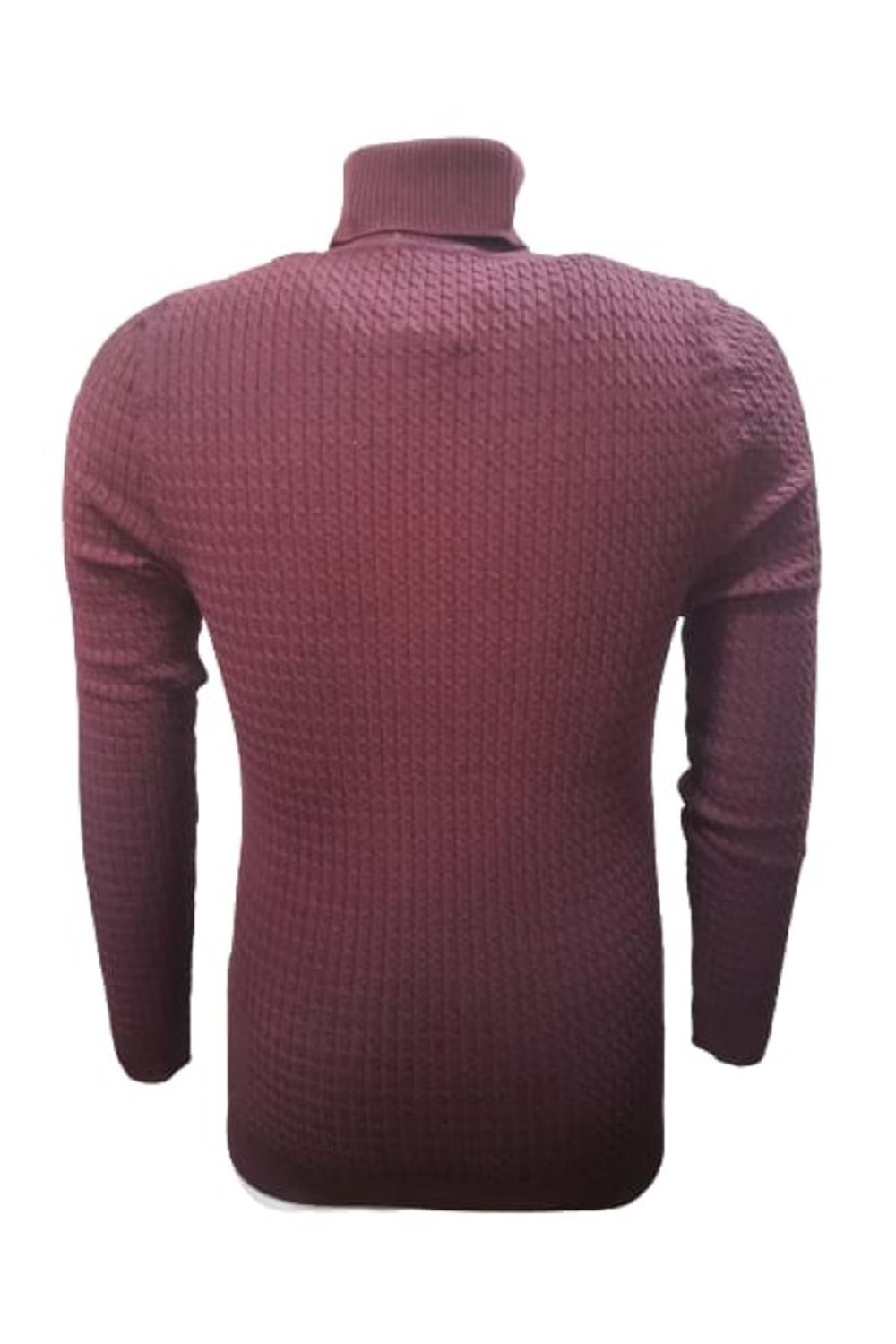 Ce-Ce 3199 Erkek Basic Tam Balıkçı Yaka Boğazlı Kazak - Bordo