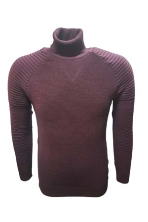 Ce-Ce 3508 Erkek Basic Tam Balıkçı Yaka Boğazlı Kazak - Bordo
