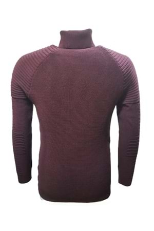 Ce-Ce 3508 Erkek Basic Tam Balıkçı Yaka Boğazlı Kazak - Bordo
