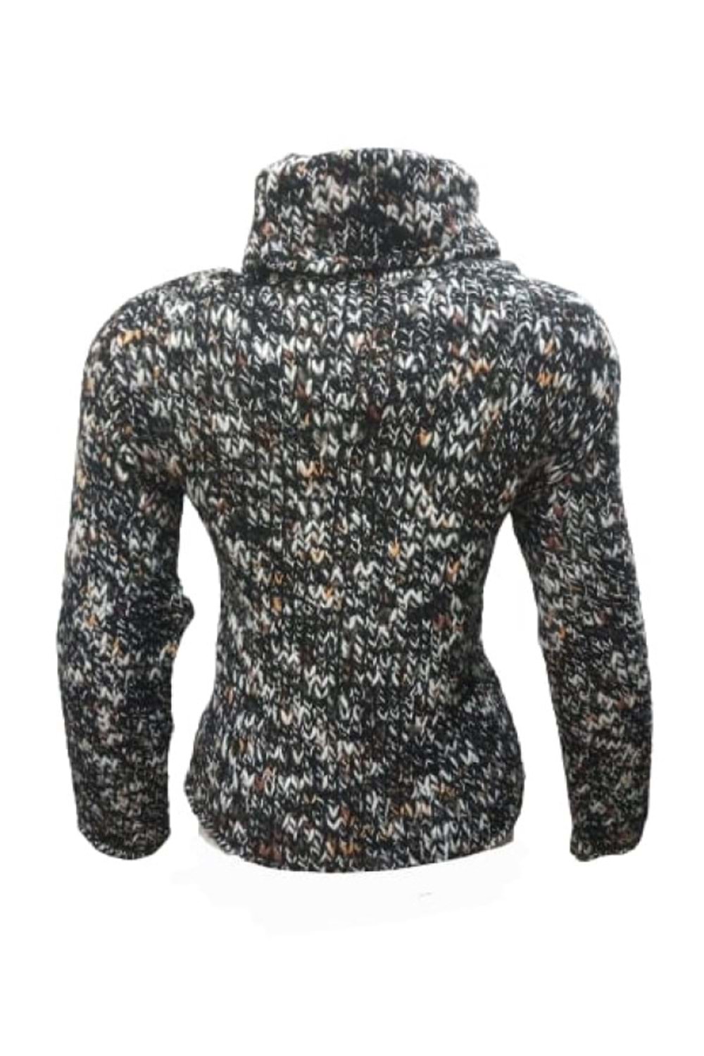 Alegria Kadın El Örgü Tam Balıkçı Kazak St-01549 - Siyah