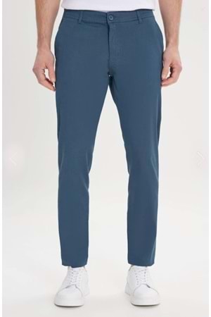 Heredot H6302 Erkek Slim Fit Chino Keten Pantolon - Heredot - Mavi - ST01615-Mavi-32
