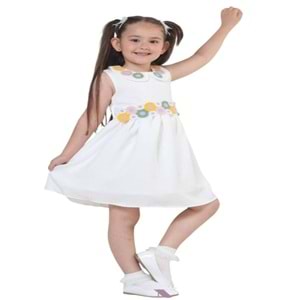 Gülücük Kids G01631-433 Kız Çocuk Keten Jile Elbise