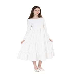 Gülücük Kids G01641-428 Kız Çocuk Kesme Keten Desenli Elbise