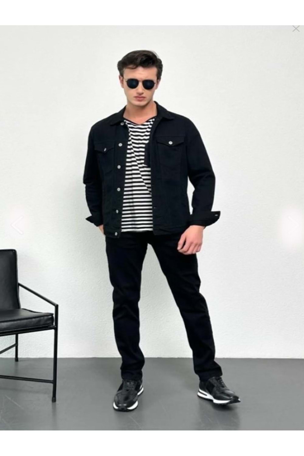 Serseri S1379 Erkek Jean Denin Pamuk Cepli Düğmeli Kot Ceket - Serseri - S1379 - Siyah - ST01707-Siyah-S