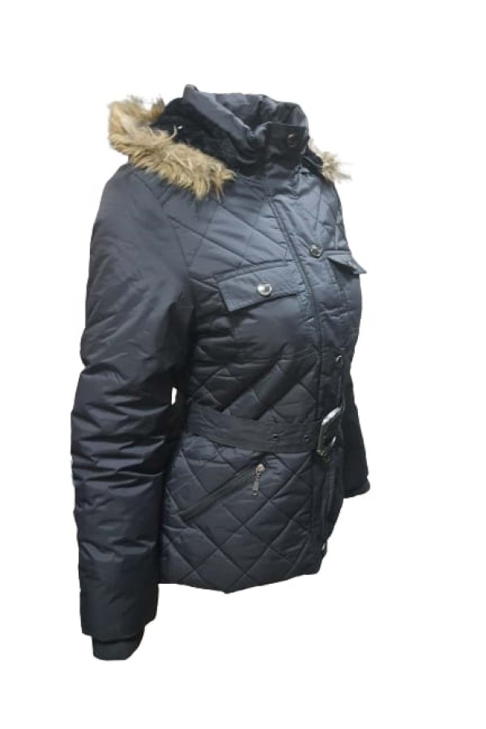 Tmberline Tb349 Kadın Kapüşonlu İçi Kürklü Şişme Mont - Lacivert