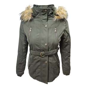 Tmberline Tb3434 Kadın Gabardin Kapüşonu Kürklü Kısa Boy Mont