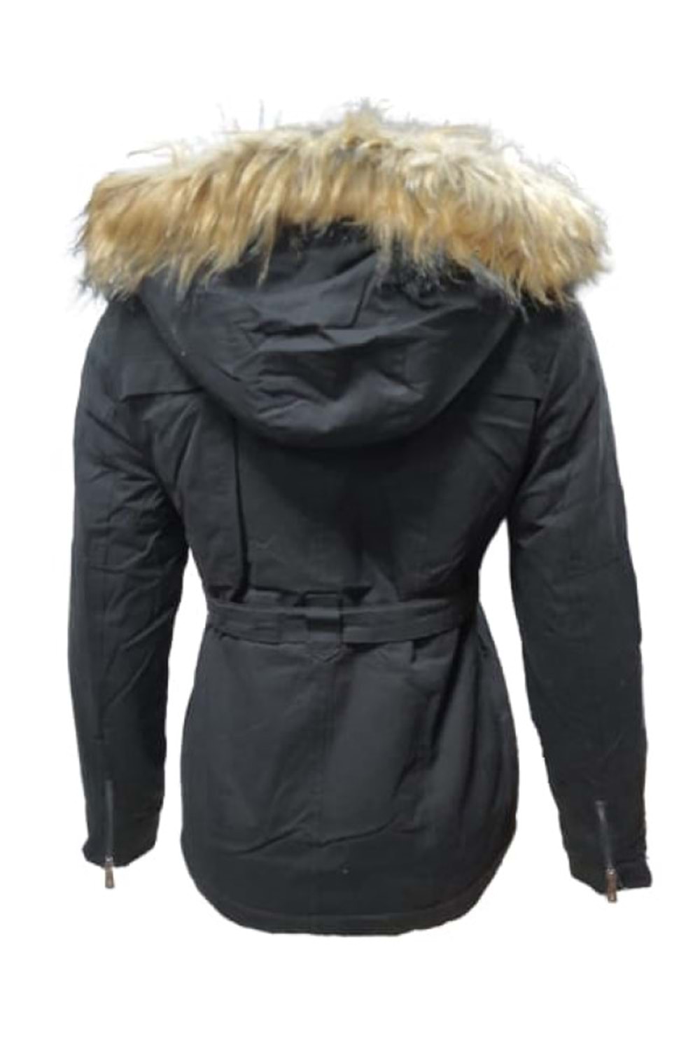 Tmberline Tb3435 Kadın Gabardin Kapüşonu Kürklü Kısa Boy Mont - Tb3435 - Siyah