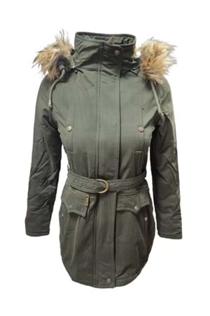 Tmberline Tb3438 Kadın Gabardin Kapüşonlu İçi Kürklü Mont - Tb3438 - Haki