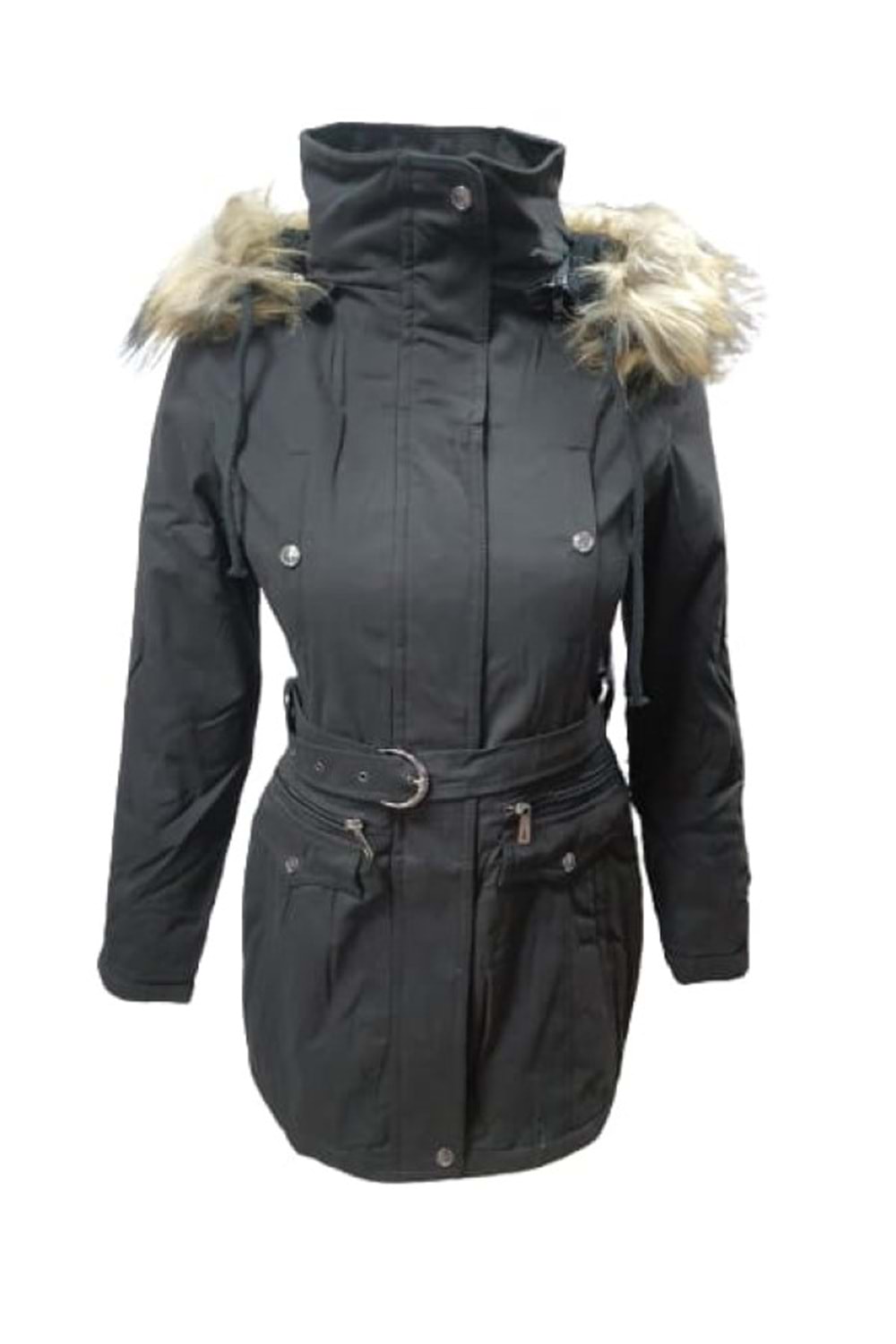 Tmberline Tb3438 Kadın Gabardin Kapüşonlu İçi Kürklü Mont - Tb3438 - Siyah