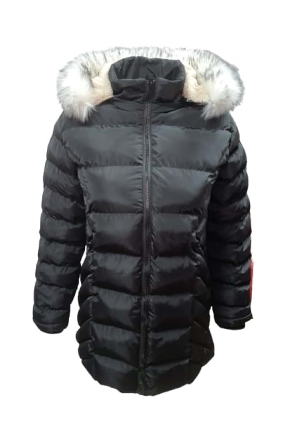 Jenerik J01804 Çocuk Kız Şişme Dolum Kapüşonlu Mont - J01804 - Siyah