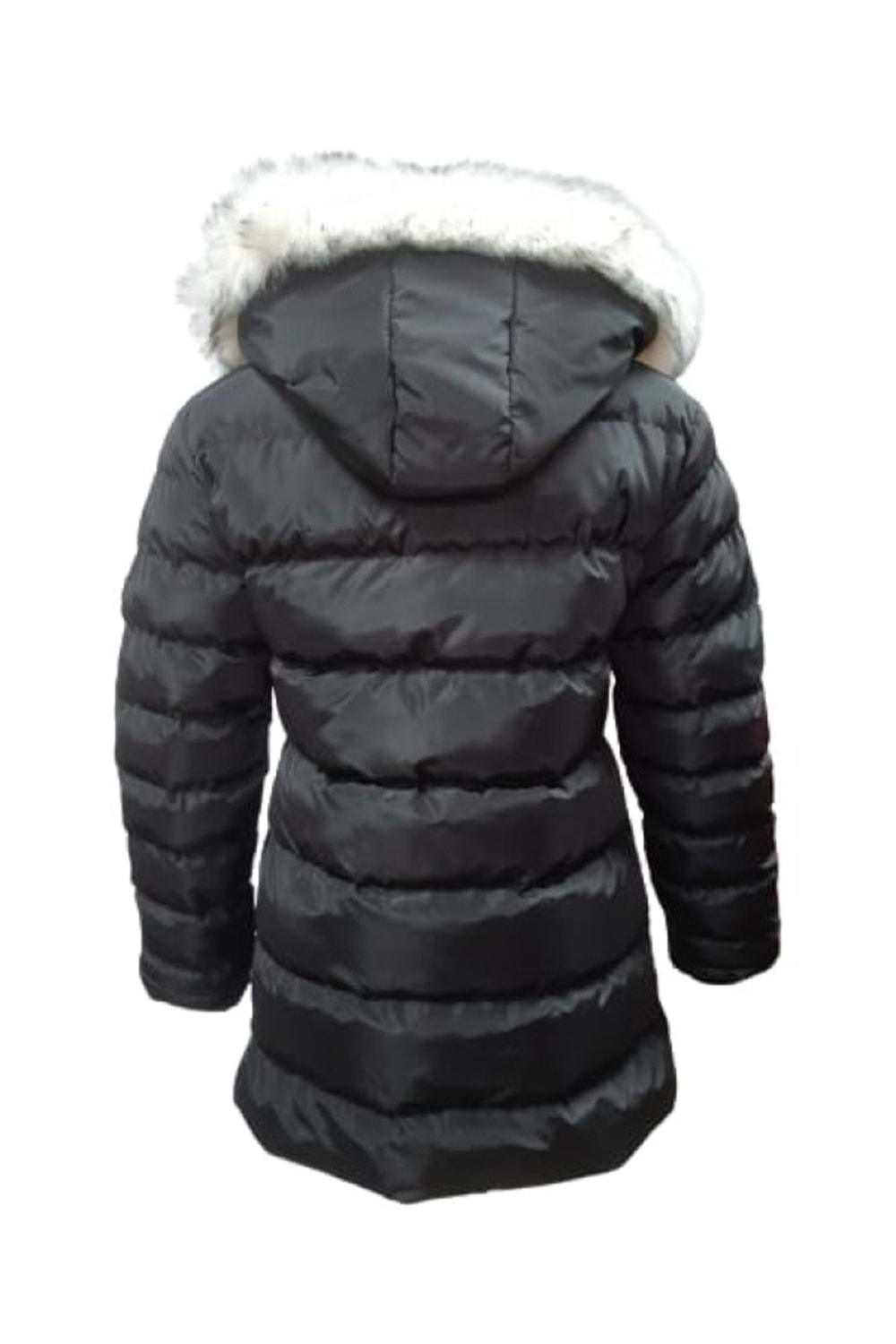 Jenerik J01804 Çocuk Kız Şişme Dolum Kapüşonlu Mont - J01804 - Siyah